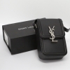 생로랑 YSL 실버 스틸 로고 래더 크로스백