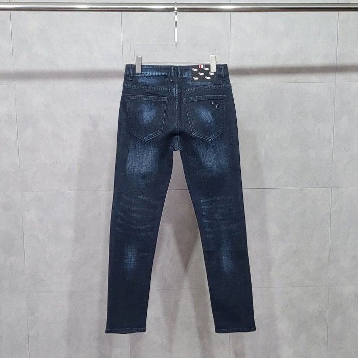 톰브라운 사선완장 도그 진청 청바지