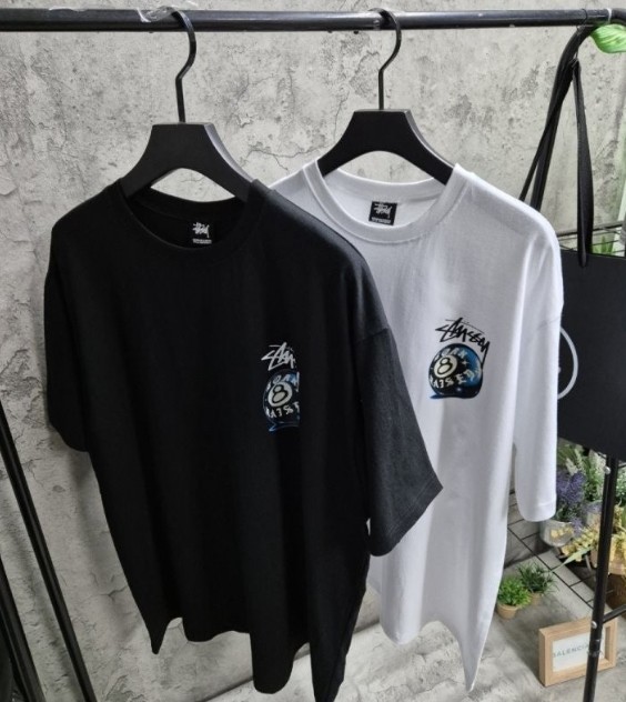 스투시 8볼컬러 하프 반팔 티셔츠