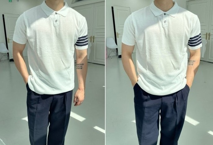 톰브라운 넥사선 투버튼 카라티