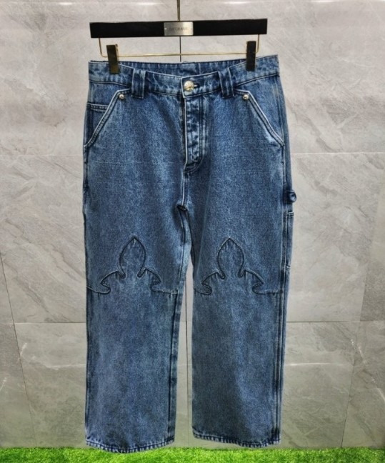 크롬하츠 와이드 워싱 데님 팬츠
