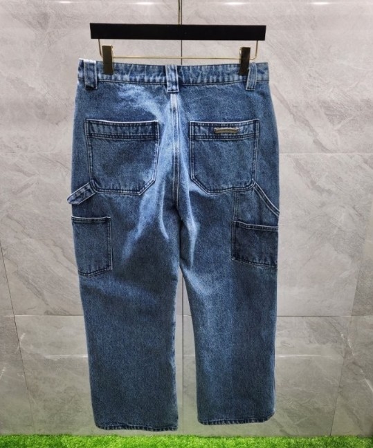 크롬하츠 와이드 워싱 데님 팬츠