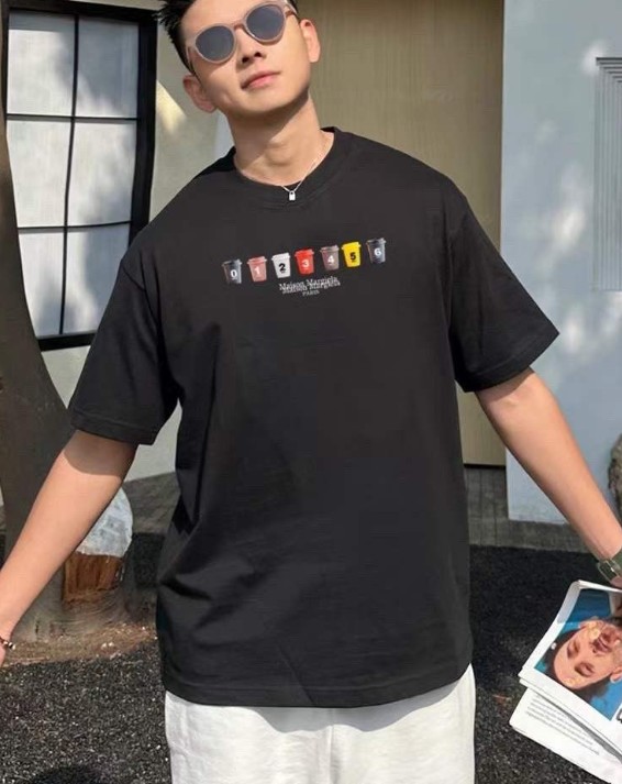 메종마르지엘라 SS 레이어로고 텀블러 넘버 프린팅 반팔티