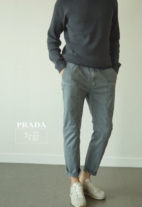 프라다 오비밴드 피그먼트 앞포켓 팬츠