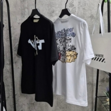OFF 스컬 하프 반팔티